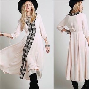 Free People Pink and Black Maxi Dress